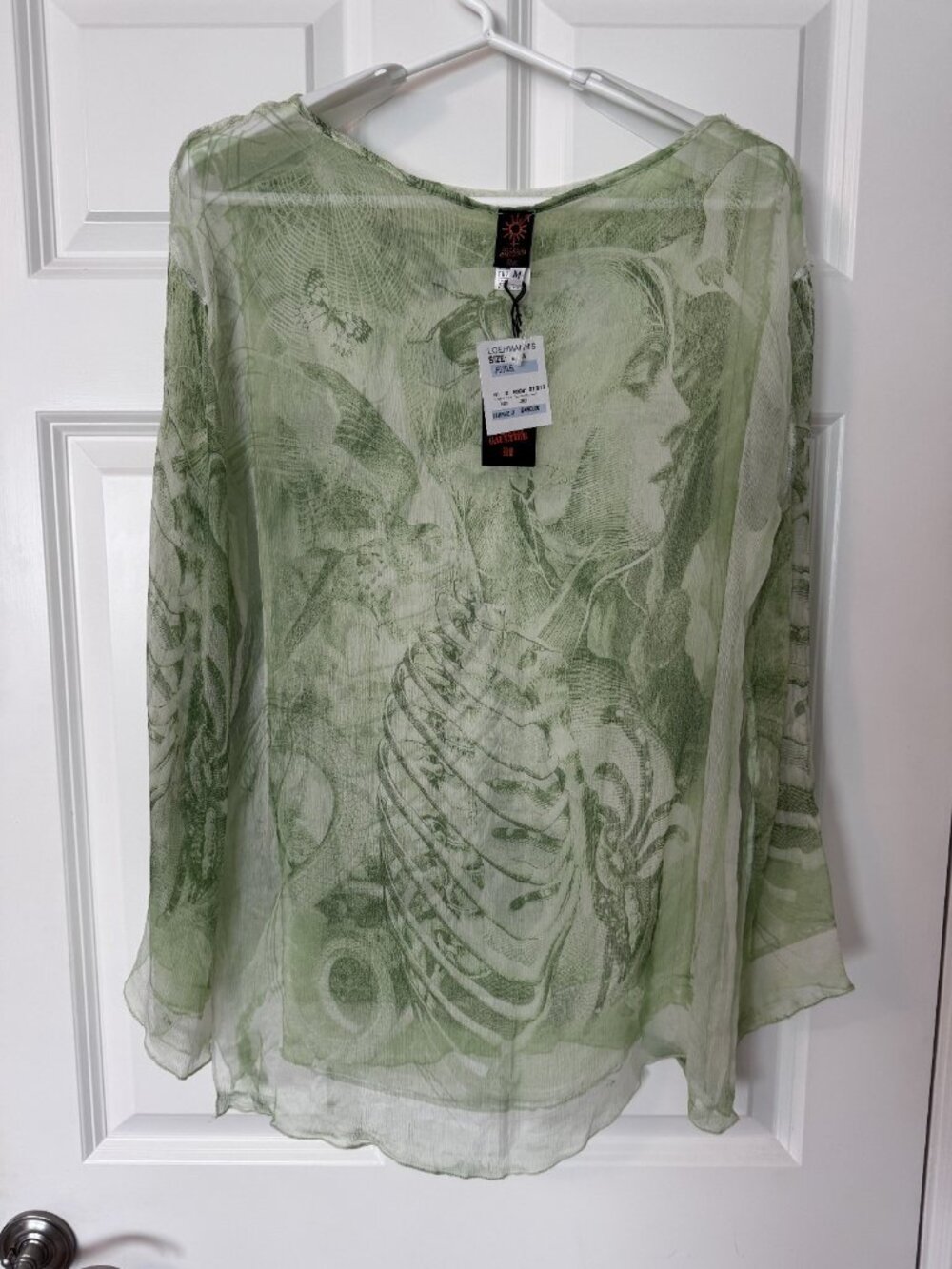 NWT Jean Paul Gaultier Soleil Silk Tunic Blouse Green Size M Vintage 2000s Y2K - Picture 3 of 14